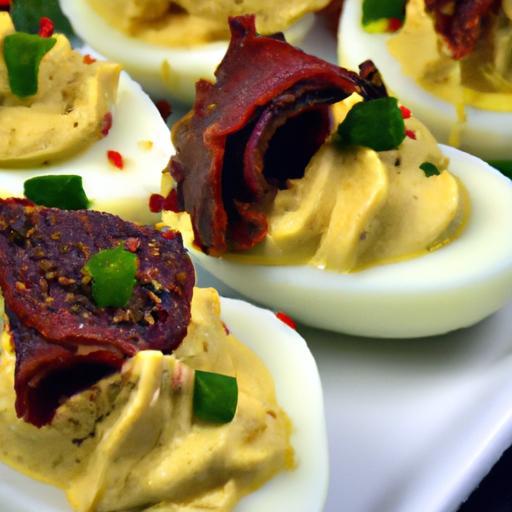 Quick & Easy Keto Deviled Eggs with Savory Beef Topping