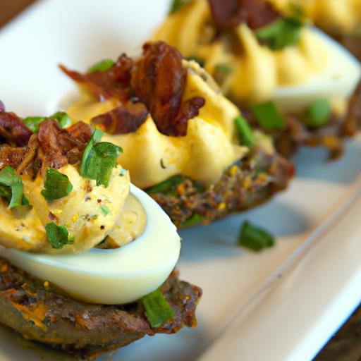 Quick & Easy Keto Deviled Eggs with Savory Beef Topping