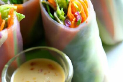 Bright & Fresh: Rainbow Spring Rolls with Zesty Peanut Sauce