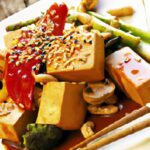 Quick & Creamy Tofu Stir Fry in Low-Fat Peanut Sauce