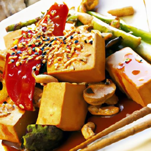 Quick & Creamy Tofu Stir Fry in Low-Fat Peanut Sauce