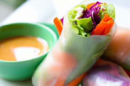Vibrant Rainbow Spring Rolls with Zesty Ginger Peanut Sauce