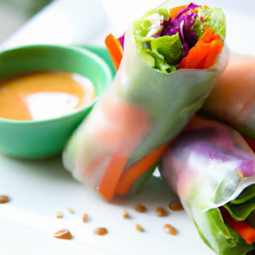 Vibrant Rainbow Spring Rolls with Zesty Ginger Peanut Sauce