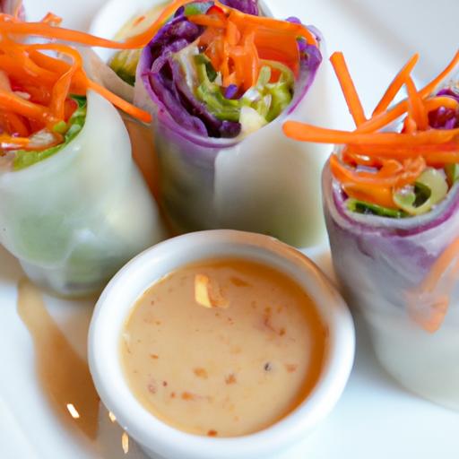 Vibrant Rainbow ⁢Spring‌ Rolls with Zesty‍ Ginger Peanut Sauce