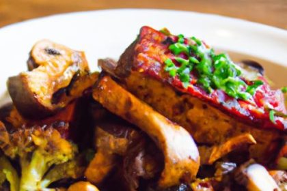 Savor Vegan Mushroom Bordelaise with Tofu Elegance